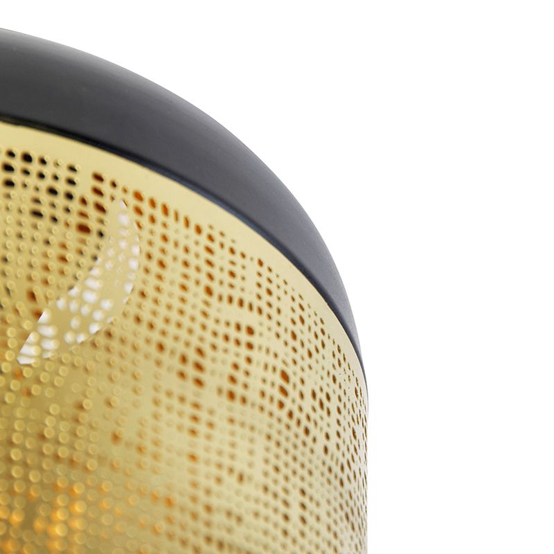 Vintage plafondlamp zwart met messing - Kayleigh