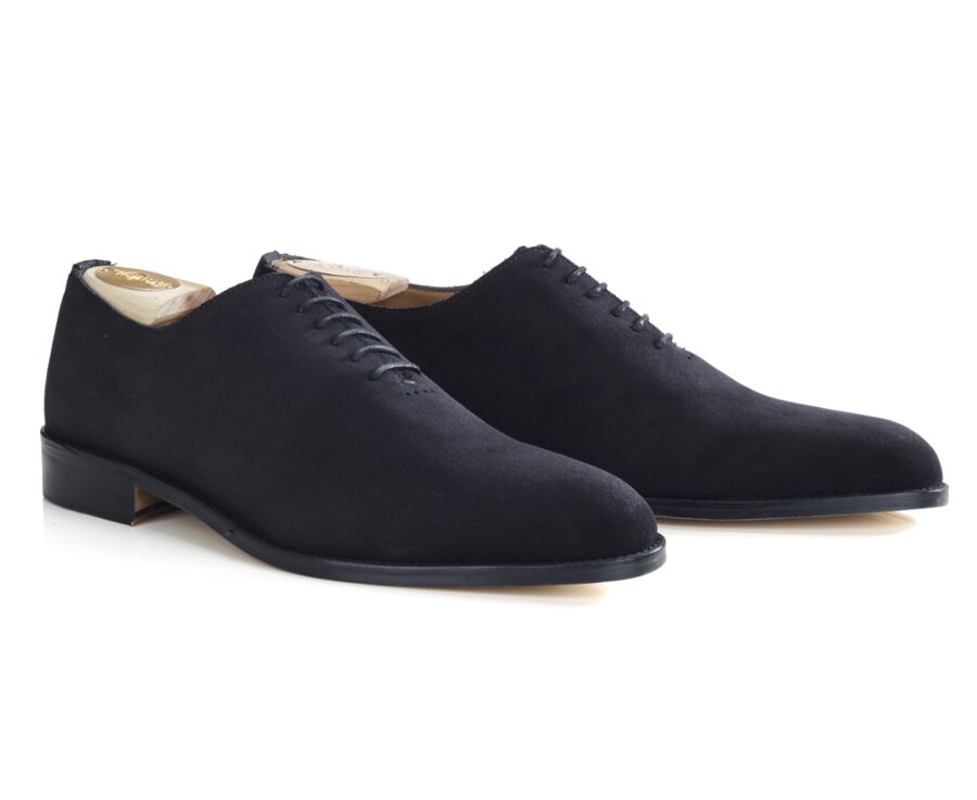 Richelieu homme velours Noir semelle cuir - PETER