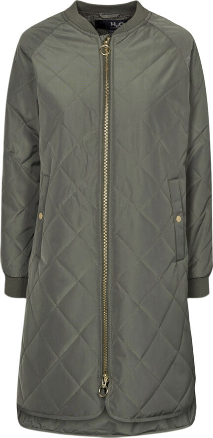 H2O Rubina Quilted lang overgangsjakke Grøn