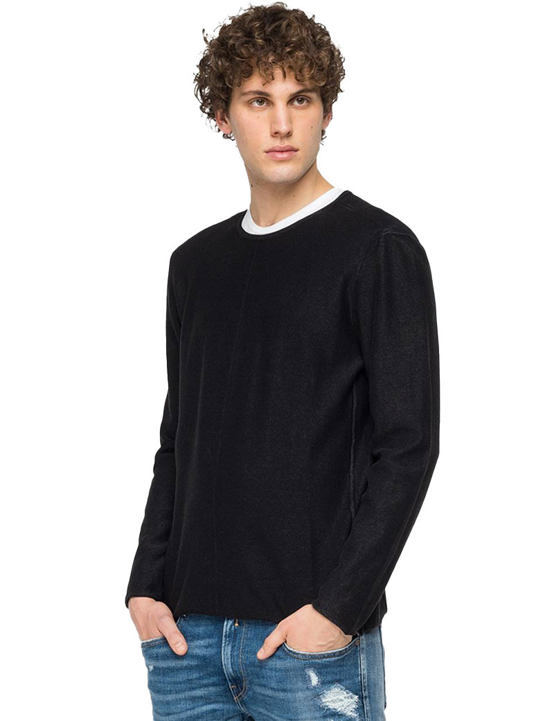 REPLAY PULL MAILLE REGULAR NOIR