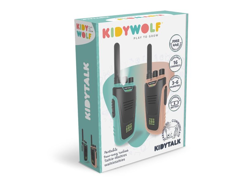 Kidywolf Walkie-Talkies mit Taschenlampe hellblau/rosa Walkie-Talkies mit Taschenlampe