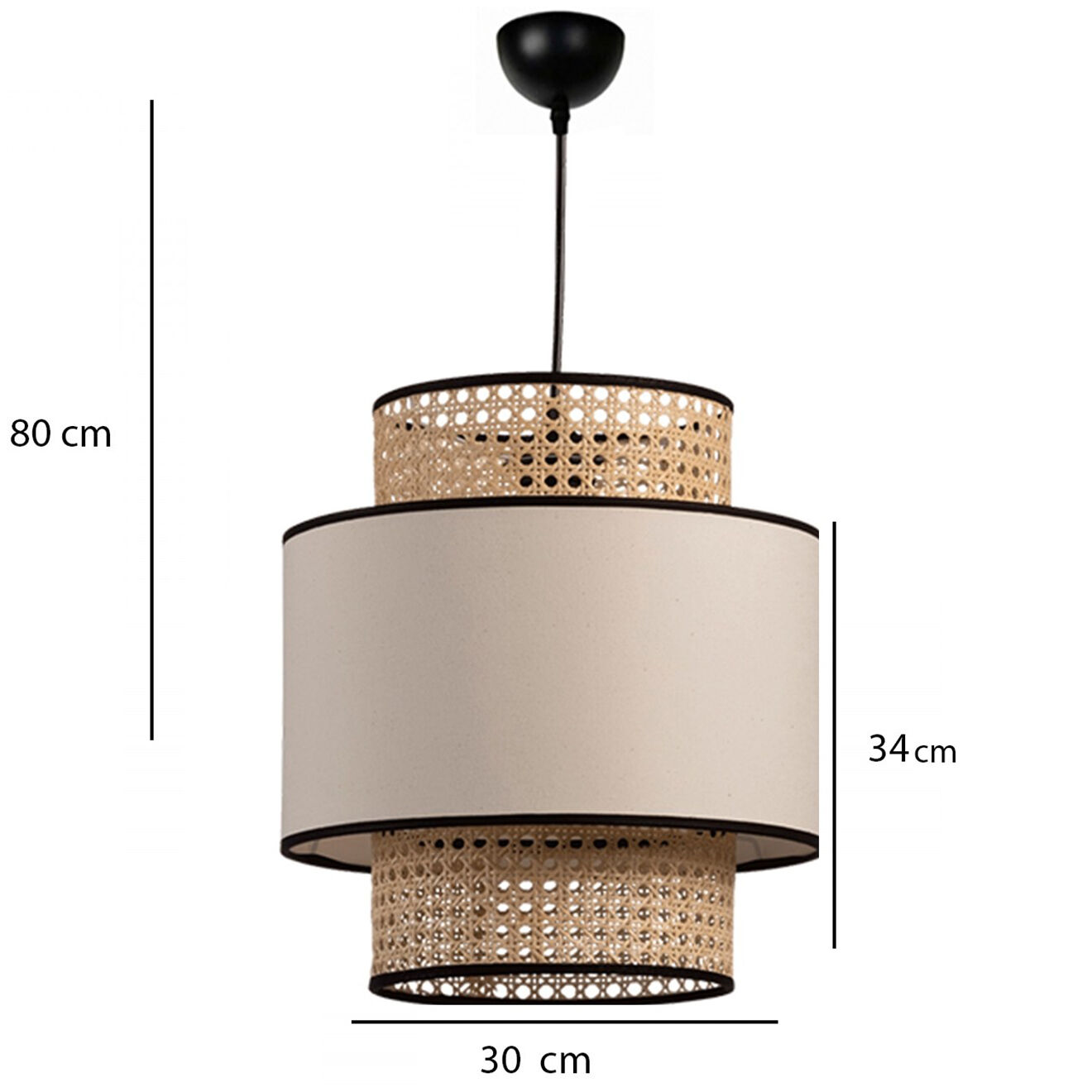 Opviq Suspension Ayd beige/noir - D.30x34 cm