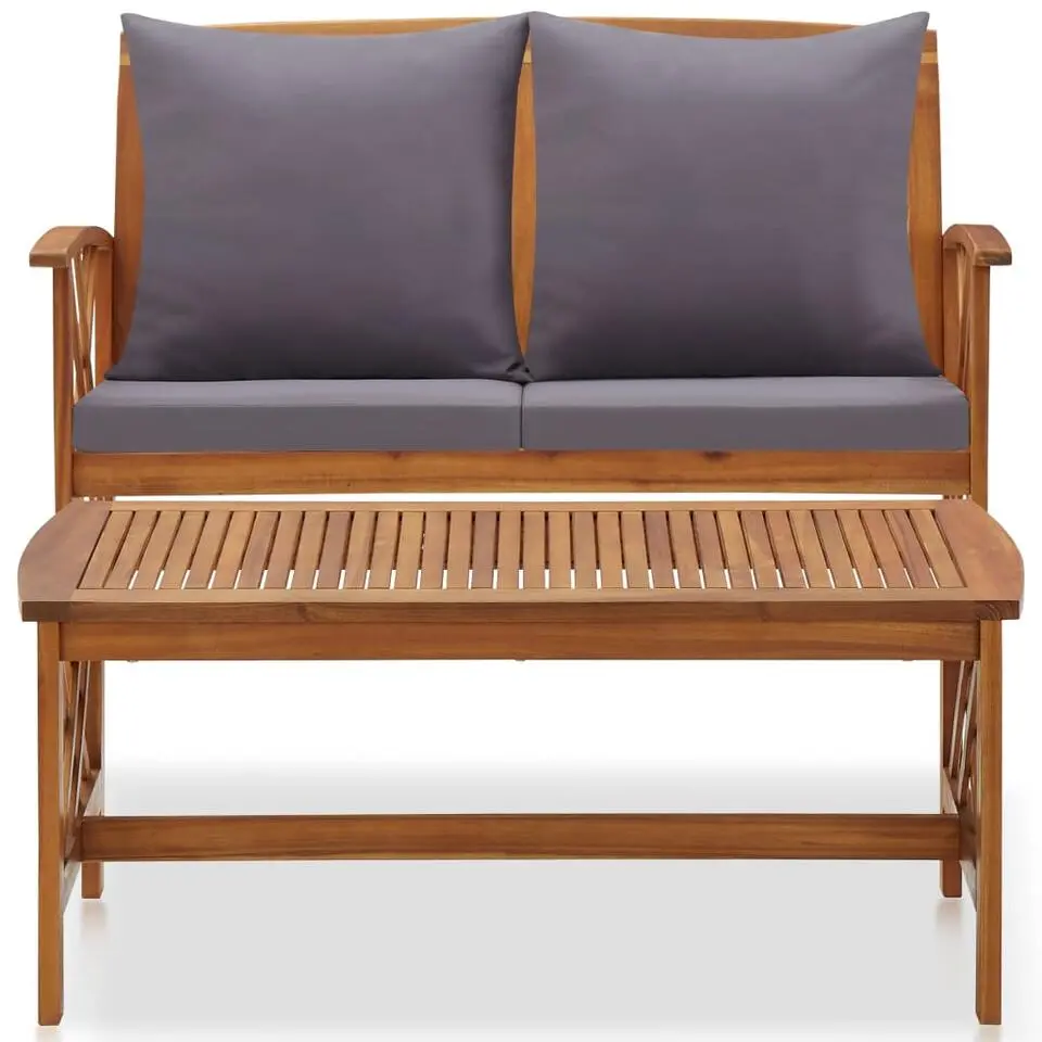 vidaXL - Tuinset - Grijs - Hout