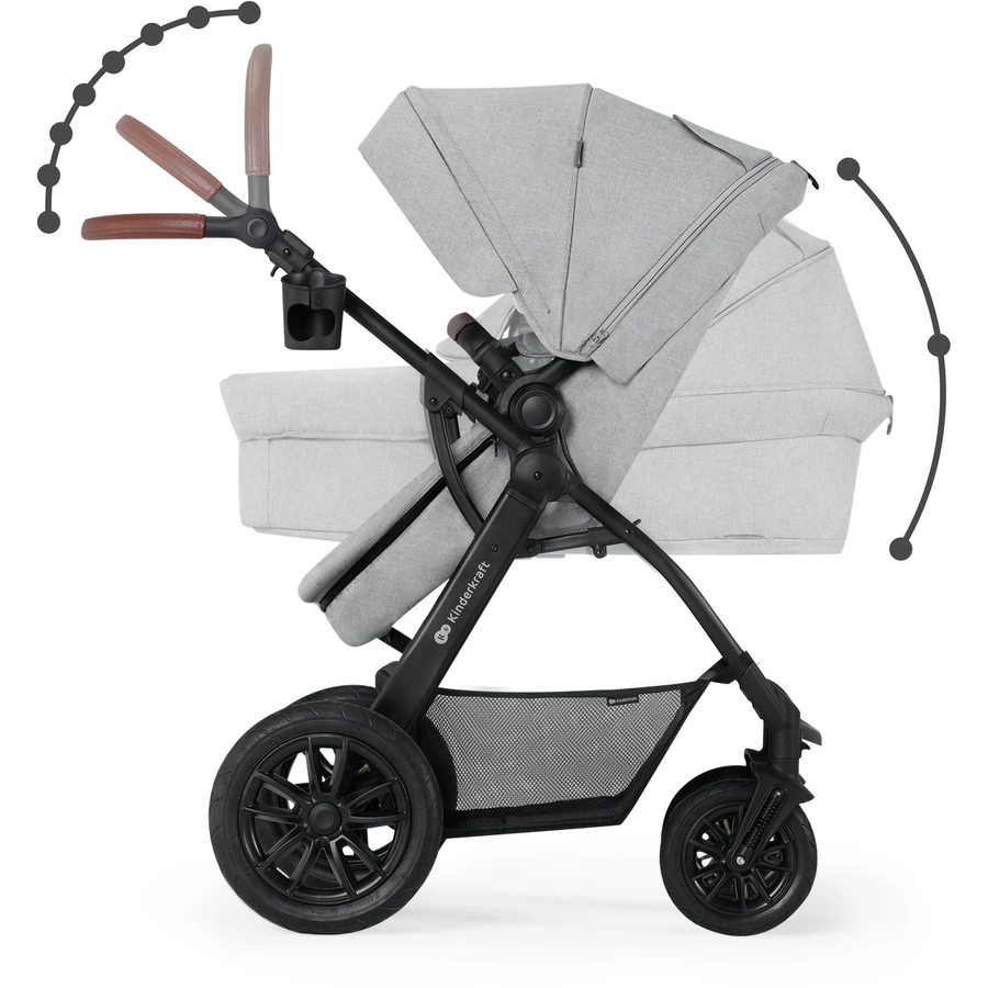 Kinderkraft Kombikinderwagen 3 in 1 XMOOV light gray