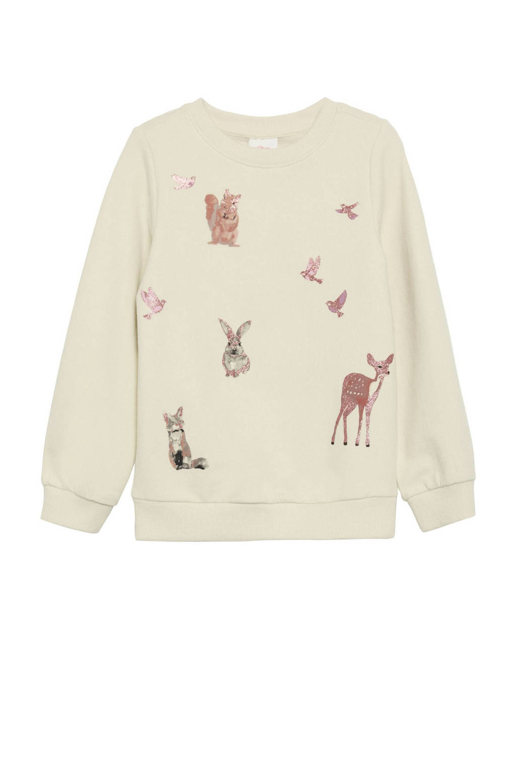 s.Oliver sweater met all over print beige