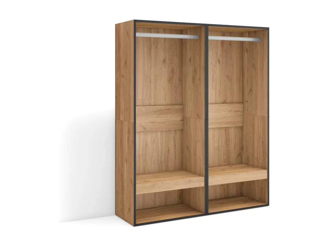 Armoire Vestiaire ouvert, 120x35x145 cm, Chambre à coucher, pièce, Vêtement, Dressing, Chêne