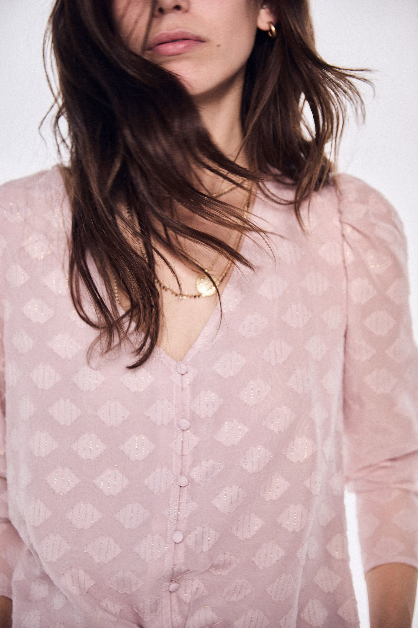 Blusa Letia com detalhe brilhante - Rosa