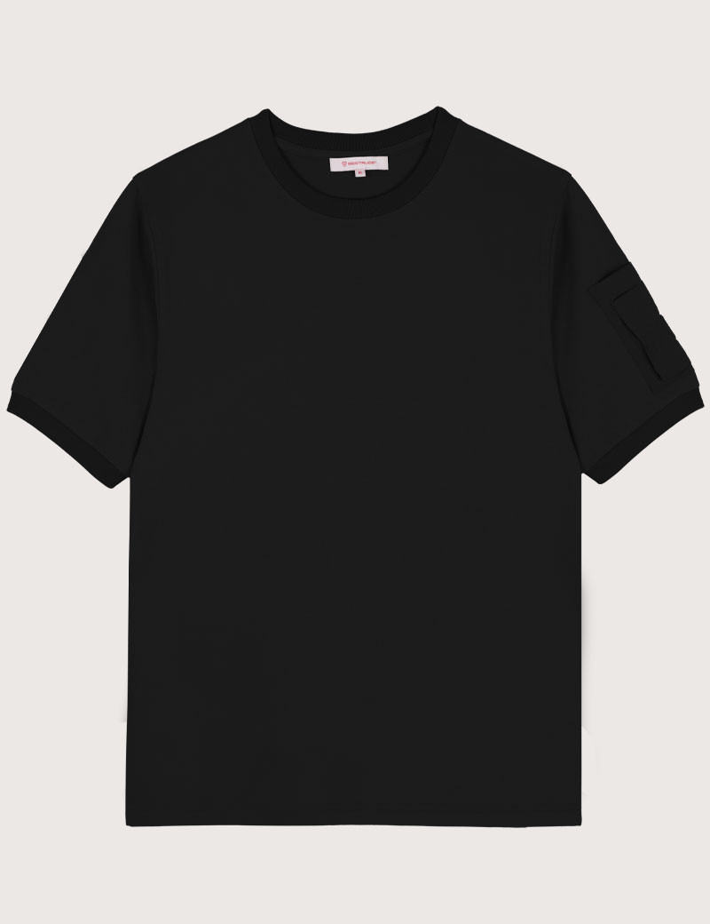GERTRUDE&GASTON T-SHIRT HOMME POCHE NYLON TIMEO NOIR