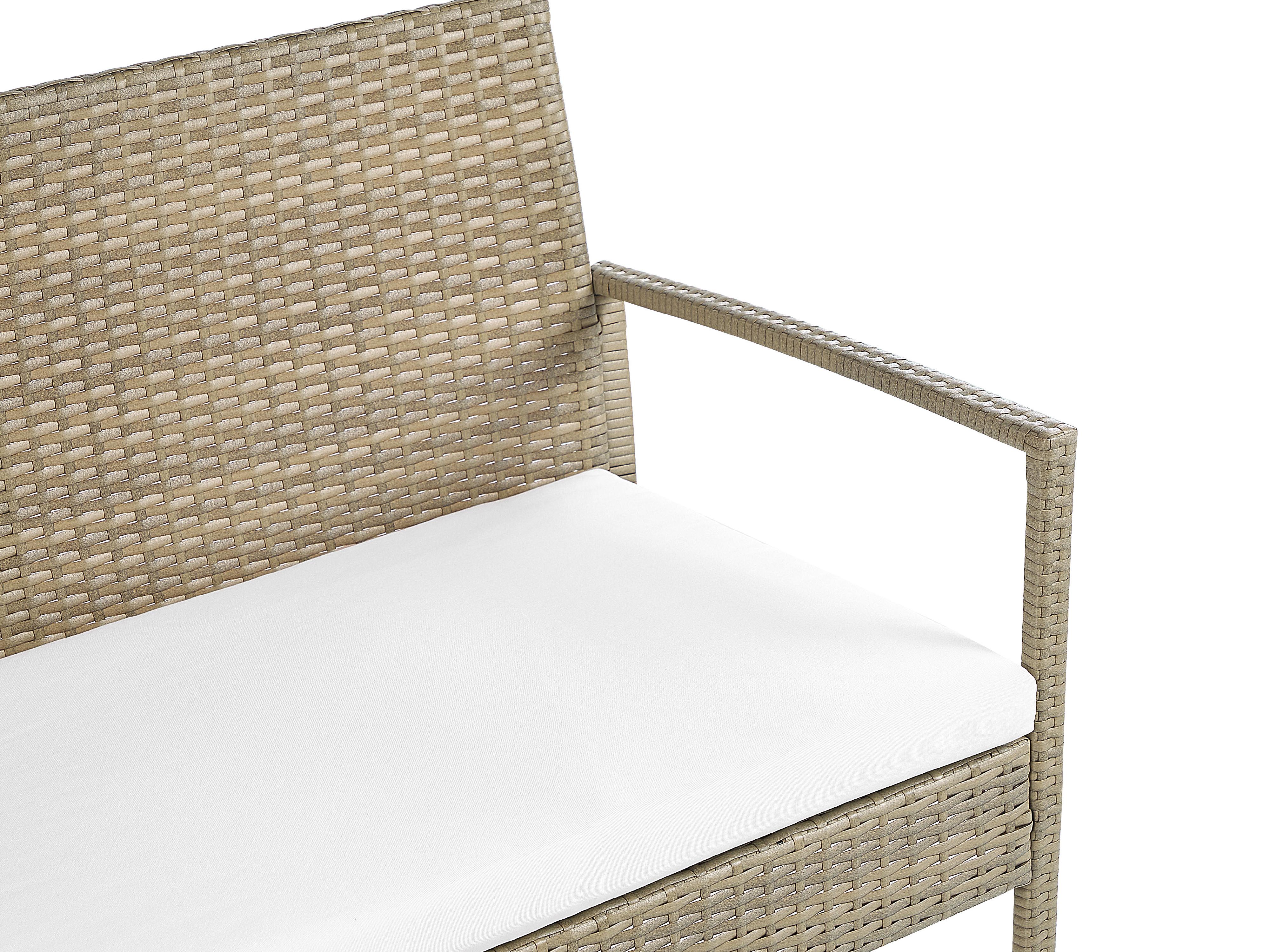 Loungeset 4-zits rotan lichtbruin/cremewit MARSALA