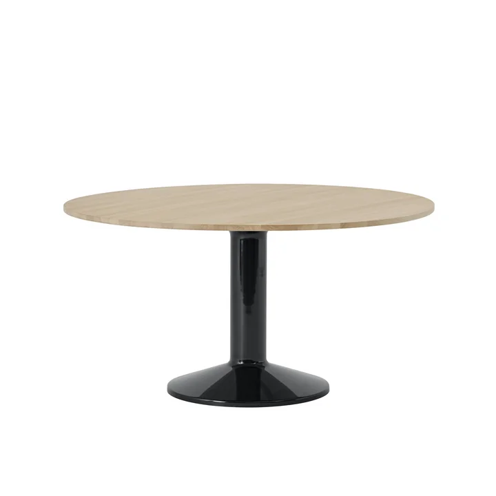 Muuto - Midst Esstisch, Ø 140 cm, Eiche geölt / schwarz
