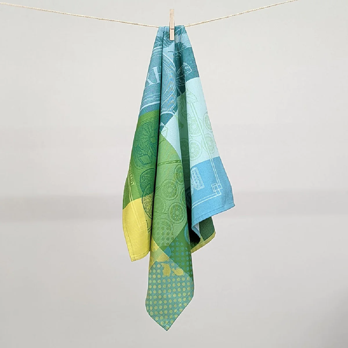 Torchon pur coton vert 56x77 Garnier Thiebaut