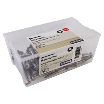 GAMMA vlonderschroef RVS 5.0x40 mm 100 stuks