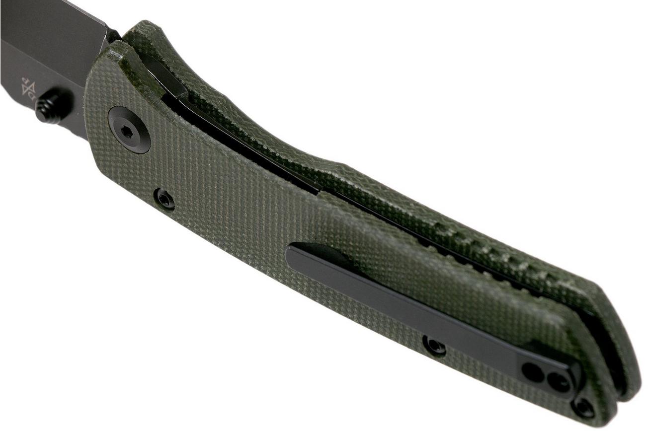 Kansept Main Street T1015A2 Black, Green Micarta zakmes, Dirk Pinkerton design