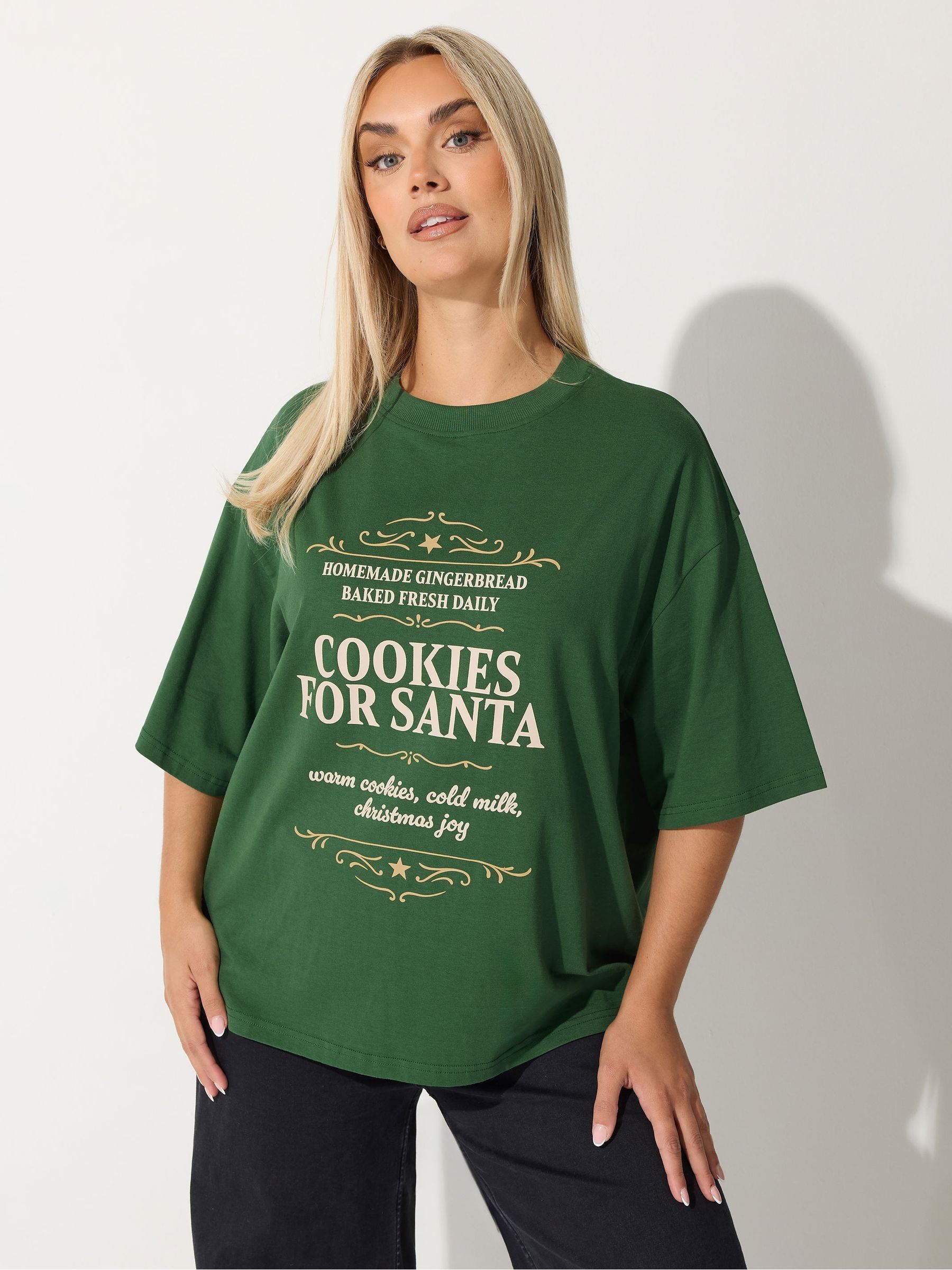 Yours Curve Limited Cookies For Santa T-shirt