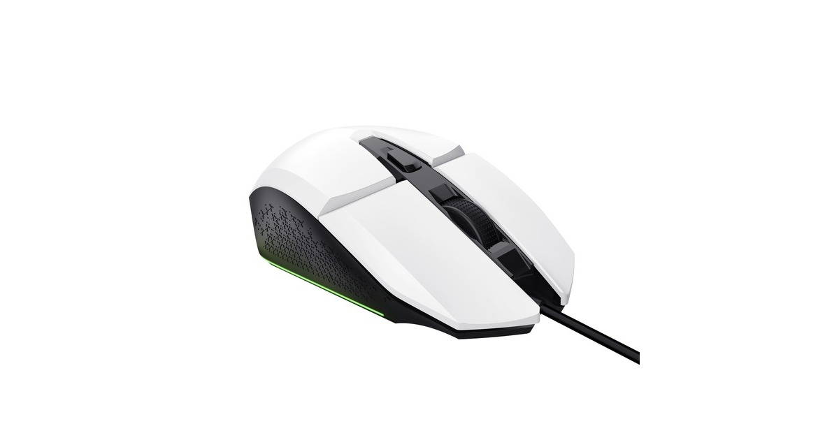 TrustGXT 109W Felox verlichte gaming muis  (Wit, RGB | 200 - 6400 dpi)