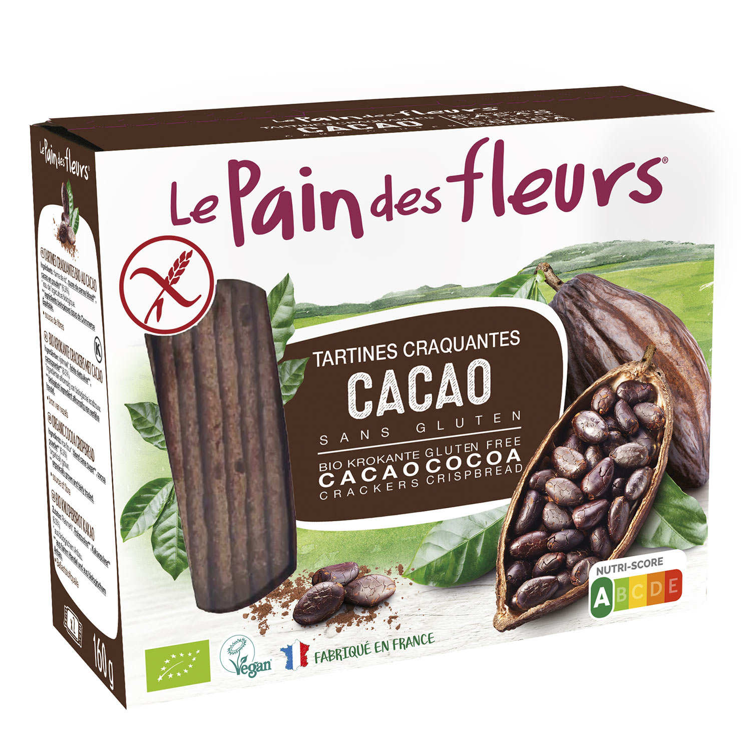 Le Pain des Fleurs bio au cacao sans gluten