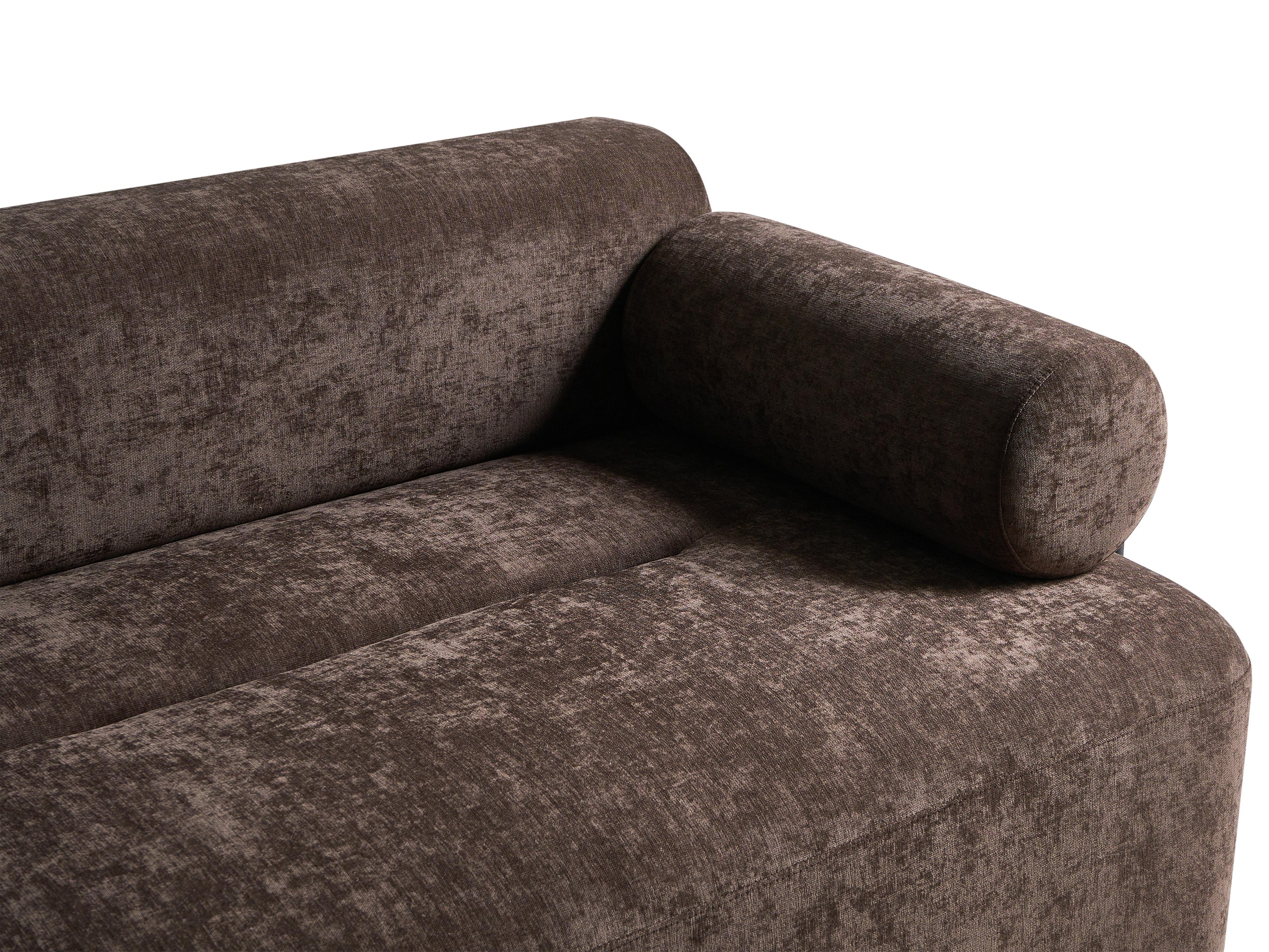 Bank 2-zits ELVA Chenille Donkerbruin