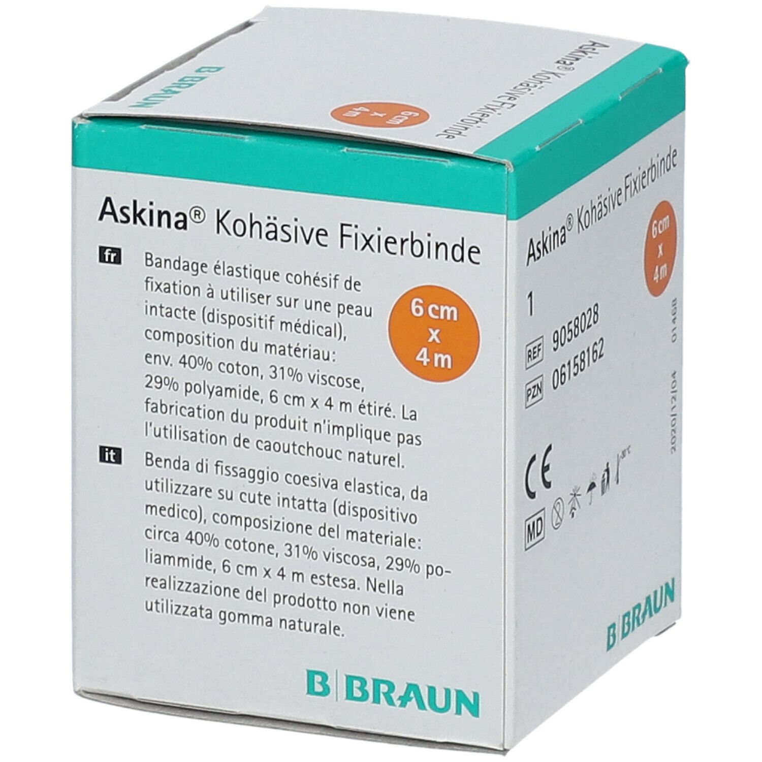 Askina® kohäsive Fixierbinde latexfrei 6 cm x 4 m