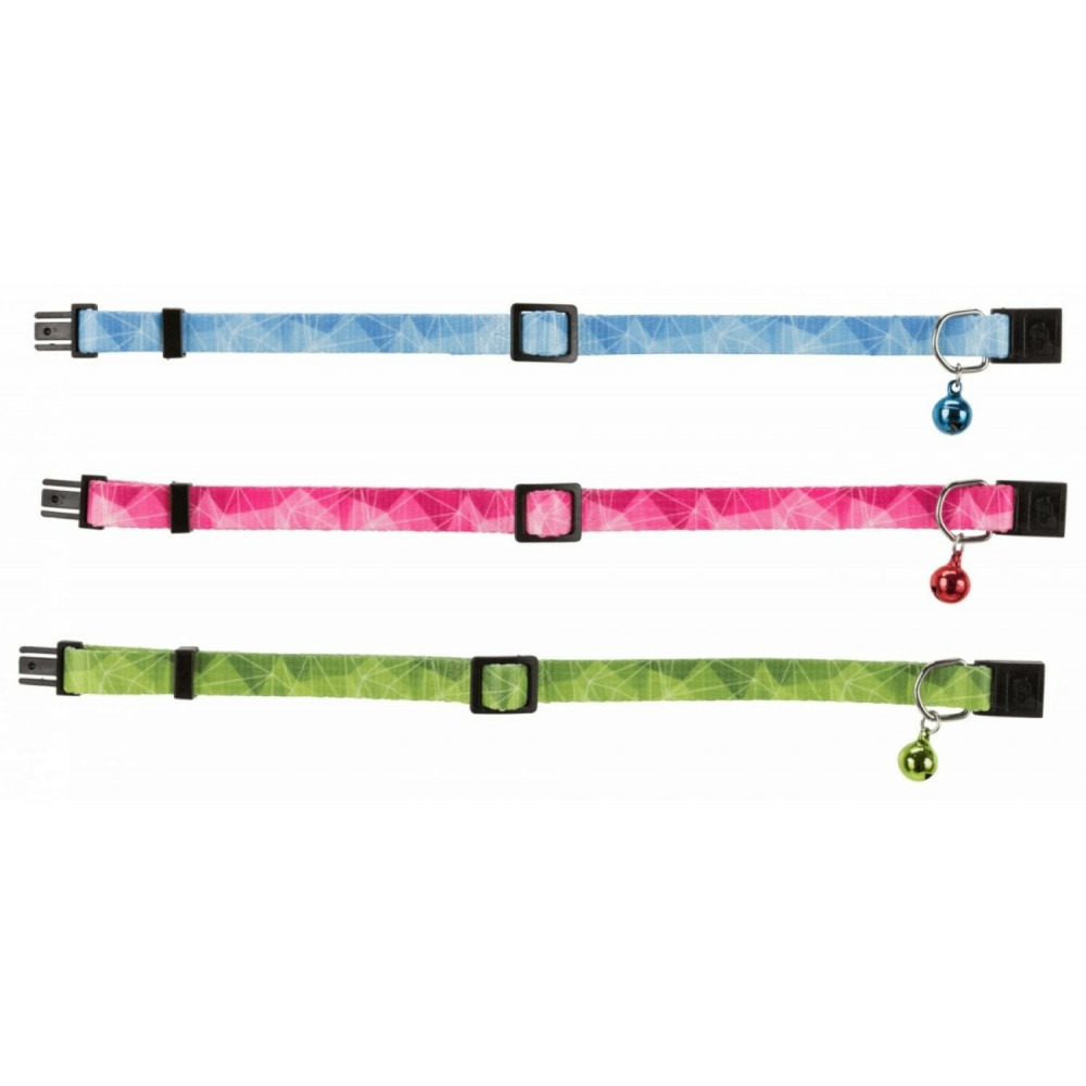 Collier pour chat en polyester avec impression graphique coloris aléatoires