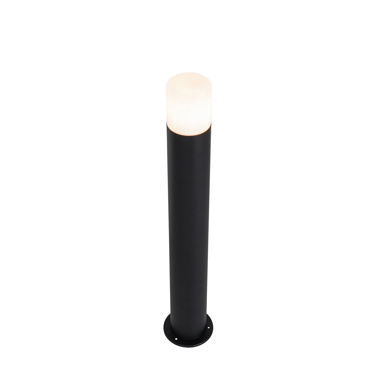 Staande buitenlamp zwart met opaal kap 70 cm - Odense