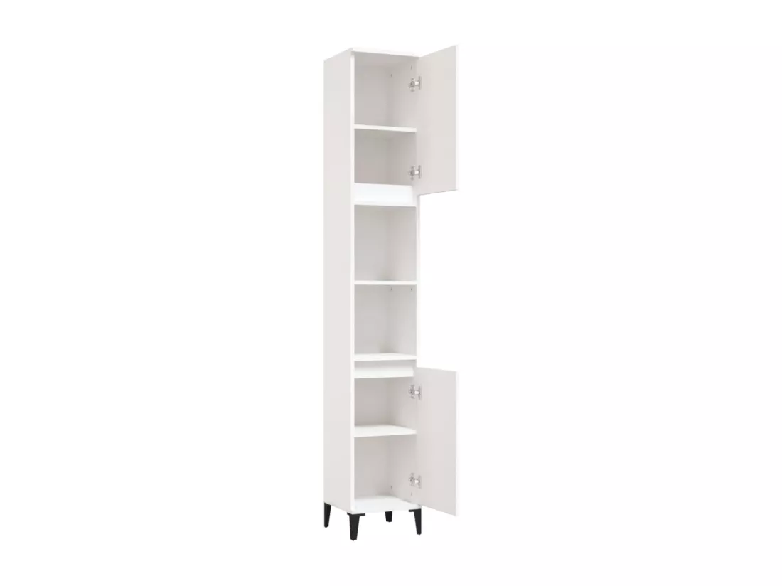 Armoire de salle de bain blanc 30x30x190 cm bois d'ingénierie