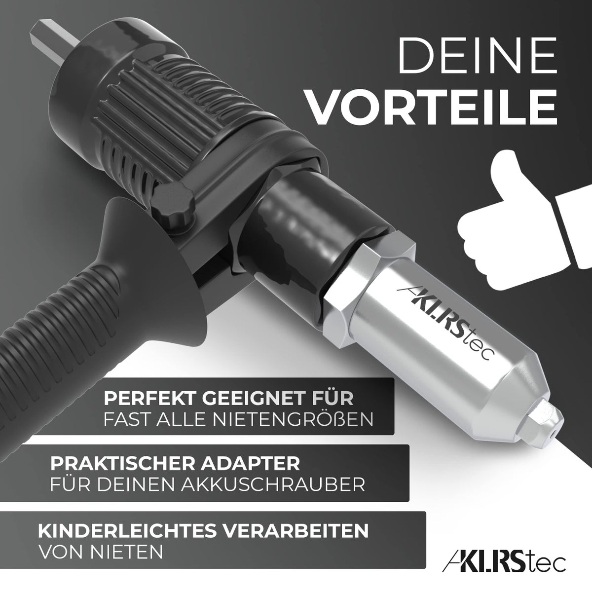 KLRStec® Blindklinknagelpistool - Blindklinknageladapter voor snoerloze schroevendraaiers en boormachines