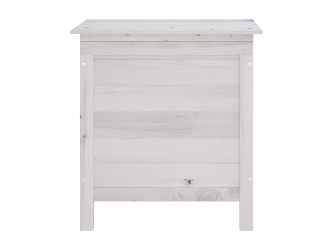 Boîte de rangement de jardin blanc bois massif de sapin