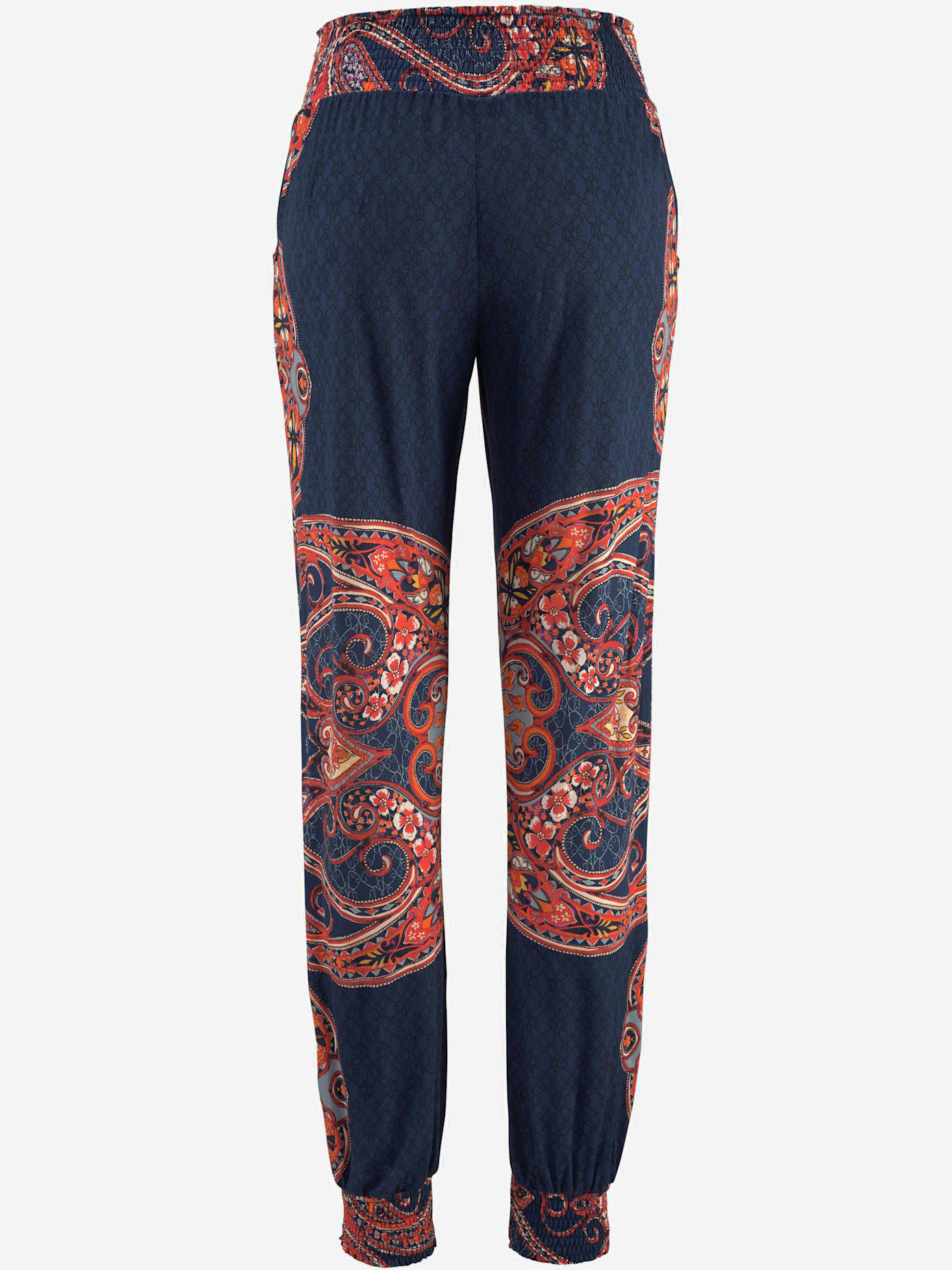 Pantalon de plage pantalon en tissu léger avec imprimé ethnique