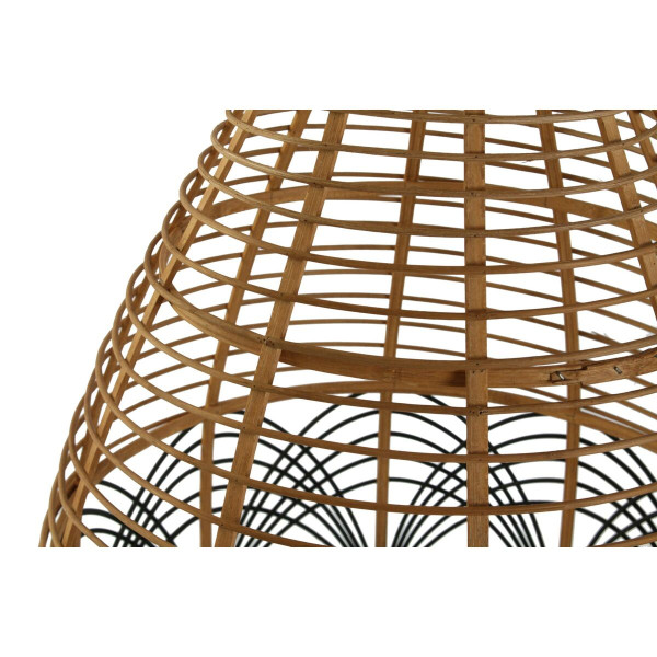 Suspension bicolore rotin 50 w (45 x 45 x 60 cm)