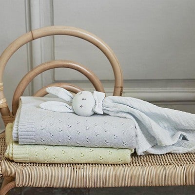 Elodie  Pointelle-strikket Teppe 100x75, Bermuda Blue