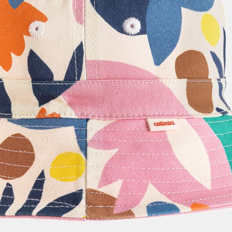 Bob réversible bébé fille rose/motifs abstraits Catimini Blanc