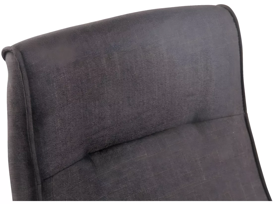 Chaise de bureau - Tissu & Métal chromé - Gris foncé - Portland