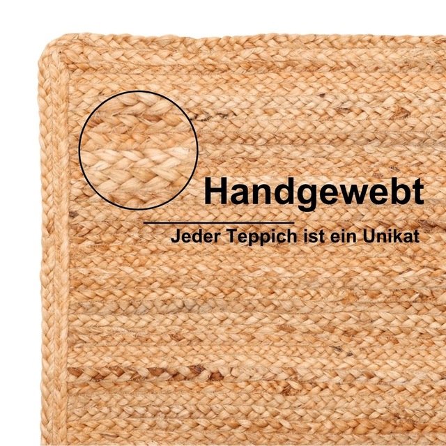 Myflair Möbel & Accessoires Läufer »Lola« rechteckig 10 mm Höhe Juteteppich, Wendeteppich, handgeflochten, 100% Naturfaser, Boho-Style