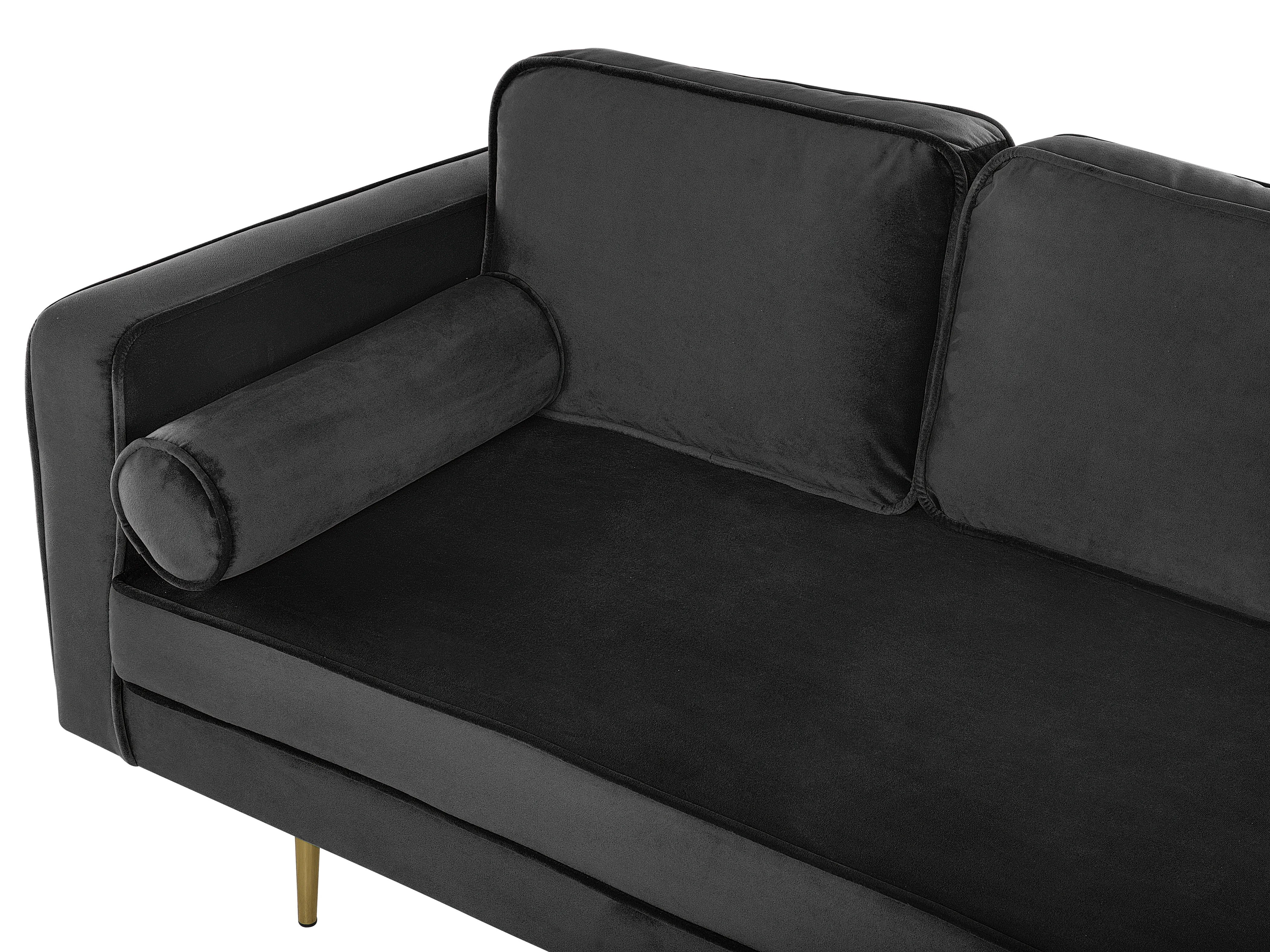 Linkszijdige chaise longue MIRAMAS Fluweel Zwart