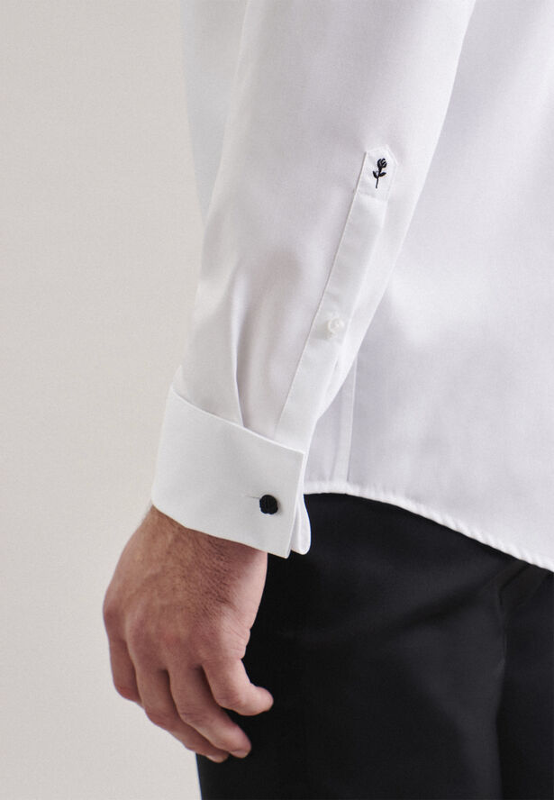 Seidensticker Gala Shirt Regular Long sleeve Wing Collar Uni White