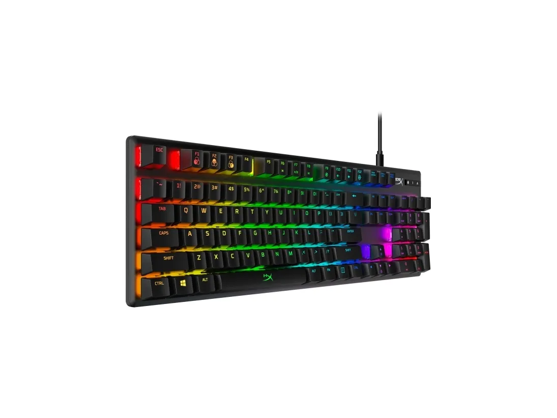 HyperX Alloy Origins - Tastatur - bagbelyst - USB-C - QWERTY - USA - tastkontakt: HyperX Red - sort
