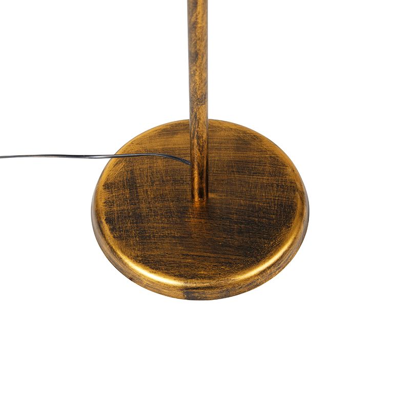 Vintage vloerlamp antiek goud zonder kap - Linden