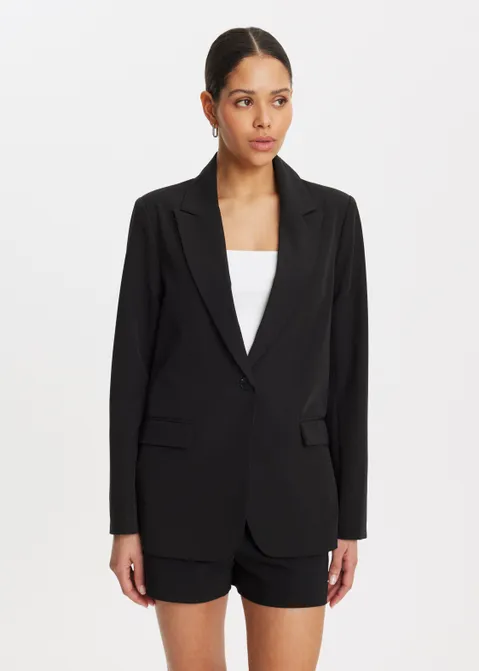 Oversized blazer zwart (ZWART)