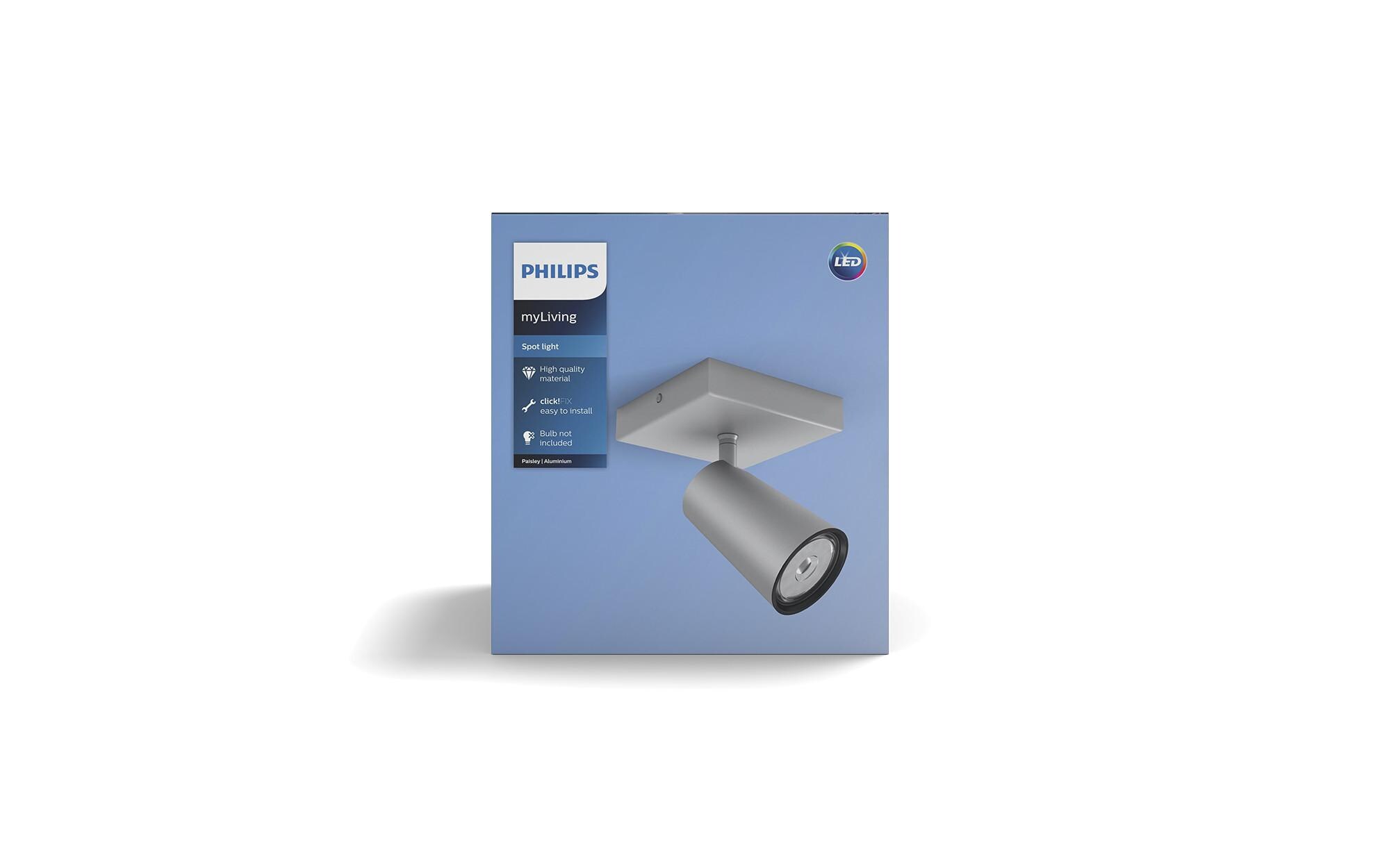 Aufbauspot Paisley, GU10, 5.5 W, SilberMyLiving Aufbauleuchte mit beweglichem Leuchtenkopf