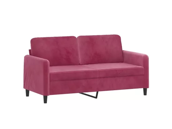 Ensemble de canapés 2 pcs rouge bordeaux velours