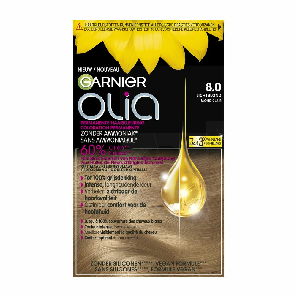Garnier Olia Permanente Crèmekleuring 8.0 Licht Blond