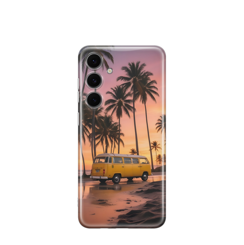 Samsung Galaxy S24 FE Gummi Hülle Sommer Urlaub - Lila-Violett