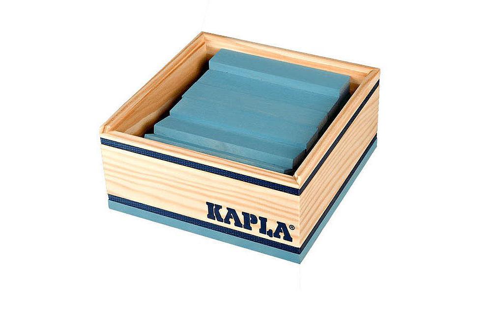 Baukasten 40er Quadrat hellblauKapla-Plättchen, 40 Stück, hellblau