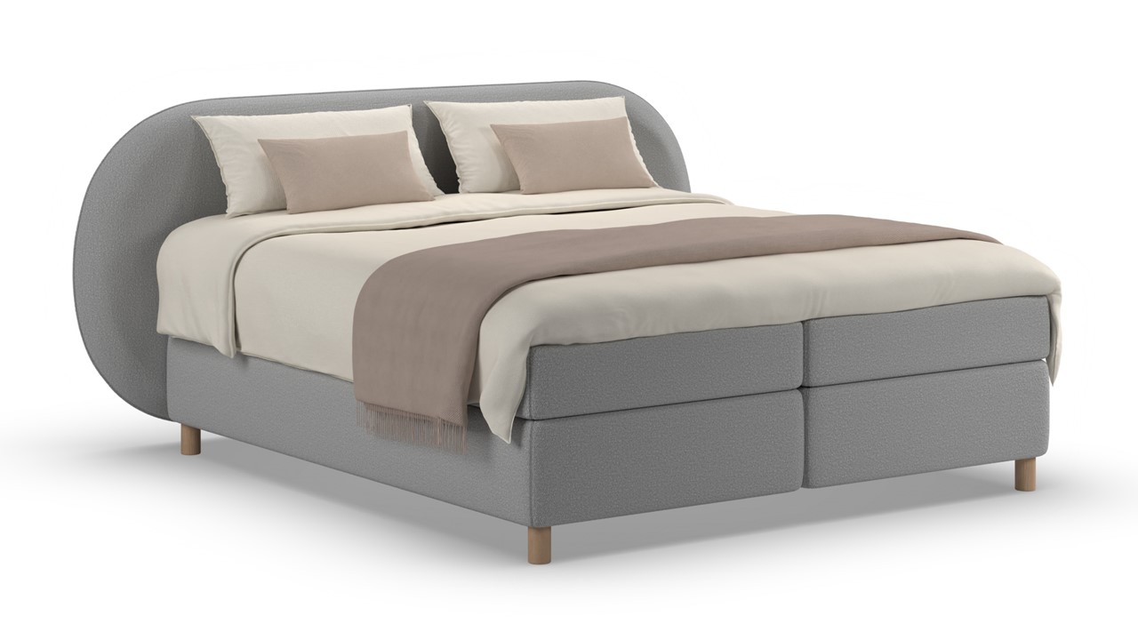 Boxspring Flow - Wool look light grey