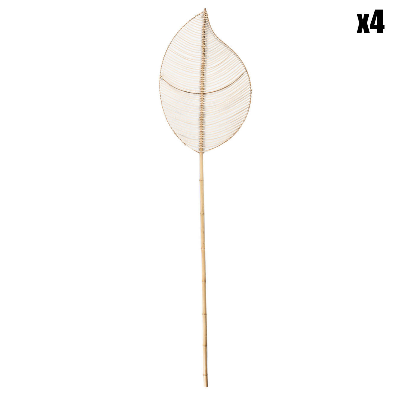 Bazar Bizar 4 Feuilles en rotin décoratives naturel - L.120 cm