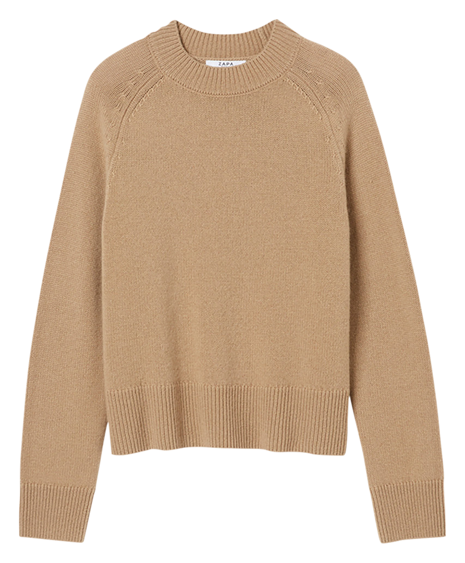 NEONA - Pull droit col rond en cachemire | Beige