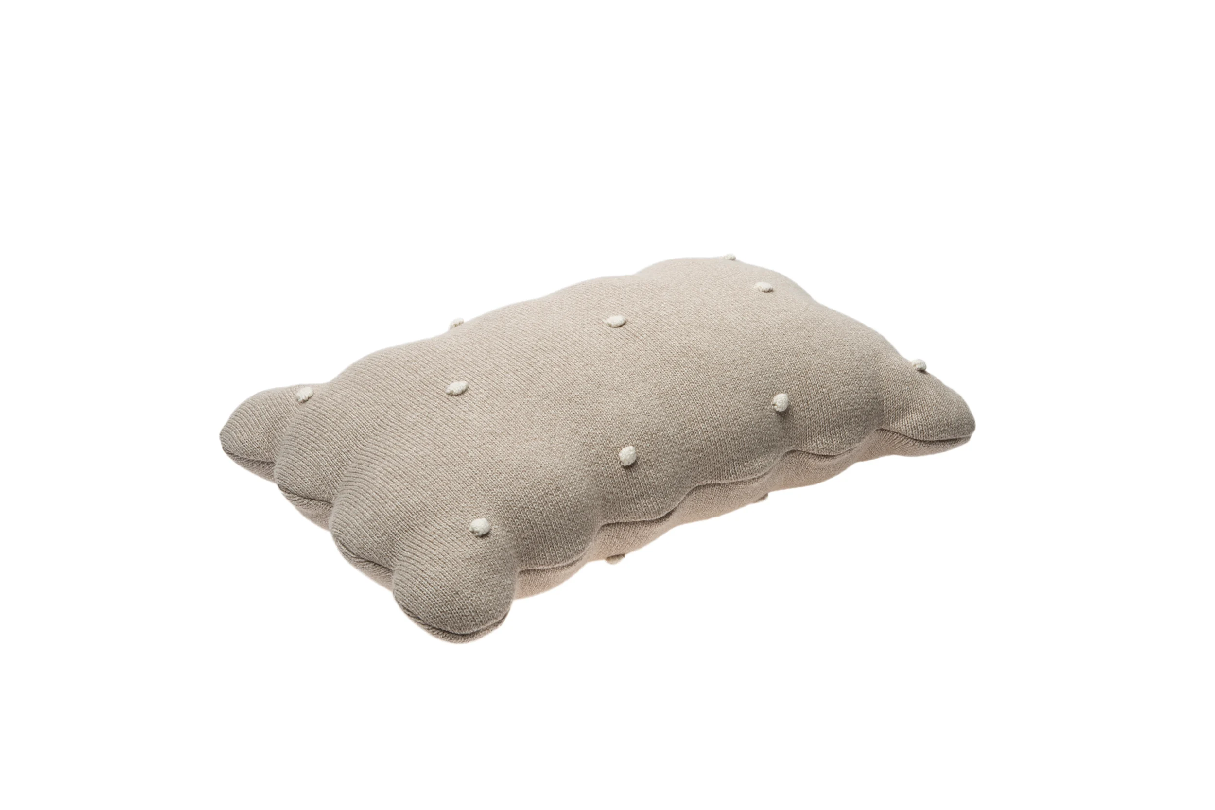BISCUIT - Coussin en tricot en coton | Beige