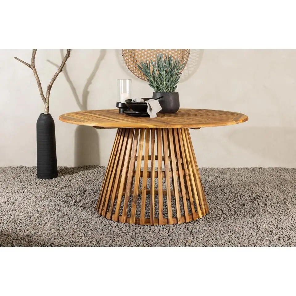 Svea - Viktor ronde tuintafel - ø150 cm - naturel