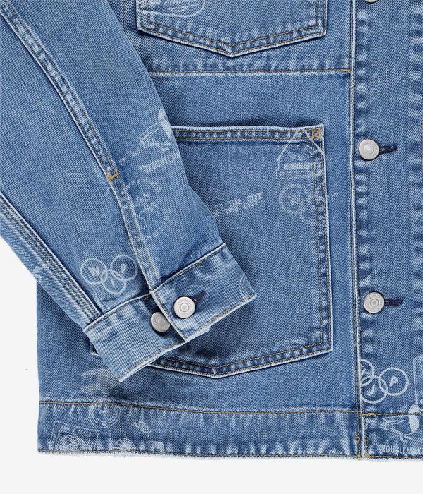 Carhartt WIP Stamp Organic Cotton Maitland Jacke (print blue bleached)