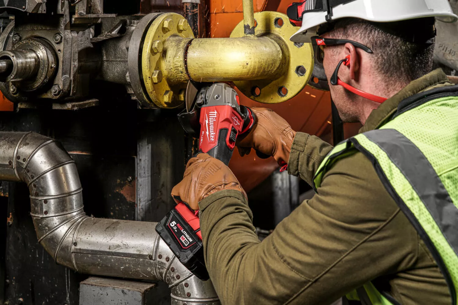 Milwaukee M18 FSAG125XB-502X 18V Li-ion accu Haakse slijper set (2x5.0Ah) in HD box - 125mm - koolborstelloos